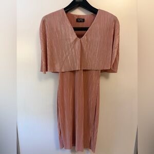 CLUBL Gold Metallic Over the Shoulder Midi Dress UK10